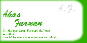 akos furman business card